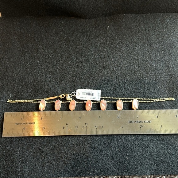 Kendra Scott Meadow Necklace NWT gold with pink adjustable length - Picture 9 of 10